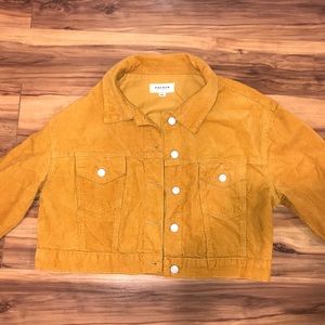 PacSun Mustard Yellow Cropped Denim Jacket